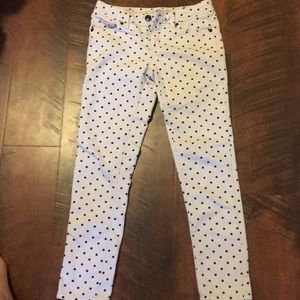 Black and white polka dot skinny jeans